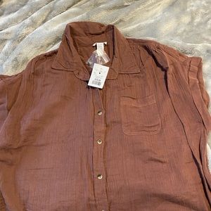 Brown linen shirt